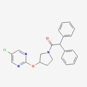 molecular formula C22H20ClN3O2 B2653142 1-(3-((5-氯嘧啶-2-基)氧代)吡咯烷-1-基)-2,2-二苯基乙酮 CAS No. 2034428-41-4