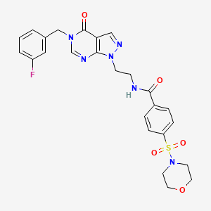 molecular formula C25H25FN6O5S B2653144 N-(2-(5-(3-氟苯甲基)-4-氧代-4,5-二氢-1H-吡唑并[3,4-d]嘧啶-1-基)乙基)-4-(吗啉磺酰基)苯甲酰胺 CAS No. 922099-78-3