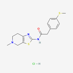 molecular formula C16H20ClN3OS2 B2653147 N-(5-methyl-4,5,6,7-tetrahydrothiazolo[5,4-c]pyridin-2-yl)-2-(4-(methylthio)phenyl)acetamide hydrochloride CAS No. 1327564-32-8