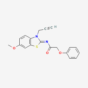 molecular formula C19H16N2O3S B2653152 N-(6-methoxy-3-prop-2-ynyl-1,3-benzothiazol-2-ylidene)-2-phenoxyacetamide CAS No. 942011-92-9