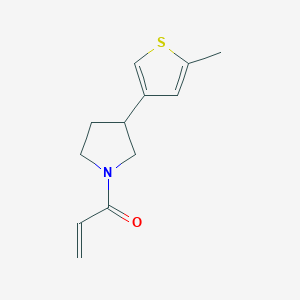 molecular formula C12H15NOS B2653170 1-[3-(5-Methylthiophen-3-yl)pyrrolidin-1-yl]prop-2-en-1-one CAS No. 2185981-08-0