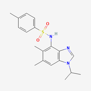molecular formula C19H23N3O2S B2653177 N-(1-异丙基-5,6-二甲基-1H-1,3-苯并咪唑-4-基)-4-甲基苯磺酰胺 CAS No. 338423-18-0