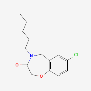 molecular formula C14H18ClNO2 B2653178 7-chloro-4-pentyl-4,5-dihydro-1,4-benzoxazepin-3(2H)-one CAS No. 1326937-65-8