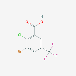 molecular formula C8H3BrClF3O2 B2653180 3-溴-2-氯-5-(三氟甲基)苯甲酸 CAS No. 2091224-21-2