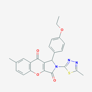 molecular formula C23H19N3O4S B265319 1-(4-Ethoxyphenyl)-7-methyl-2-(5-methyl-1,3,4-thiadiazol-2-yl)-1,2-dihydrochromeno[2,3-c]pyrrole-3,9-dione 