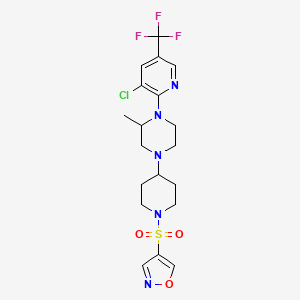 B2653190 1-[3-Chloro-5-(trifluoromethyl)pyridin-2-yl]-2-methyl-4-[1-(1,2-oxazole-4-sulfonyl)piperidin-4-yl]piperazine CAS No. 2097938-27-5