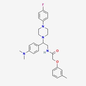 molecular formula C29H35FN4O2 B2653199 N-(2-(4-(二甲氨基)苯基)-2-(4-(4-氟苯基)哌嗪-1-基)乙基)-2-(间甲氧基)乙酰胺 CAS No. 941944-61-2