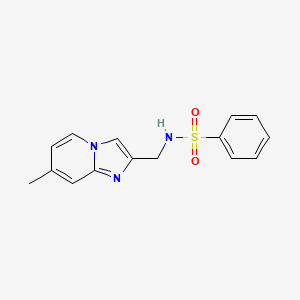 molecular formula C15H15N3O2S B2653205 N-((7-methylimidazo[1,2-a]pyridin-2-yl)methyl)benzenesulfonamide CAS No. 868972-31-0