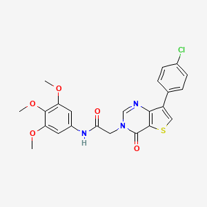 molecular formula C23H20ClN3O5S B2653206 2-[7-(4-chlorophenyl)-4-oxothieno[3,2-d]pyrimidin-3(4H)-yl]-N-(3,4,5-trimethoxyphenyl)acetamide CAS No. 1105242-11-2