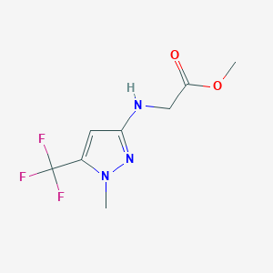 molecular formula C8H10F3N3O2 B2653215 Methyl 2-[[1-methyl-5-(trifluoromethyl)pyrazol-3-yl]amino]acetate CAS No. 2247206-46-6