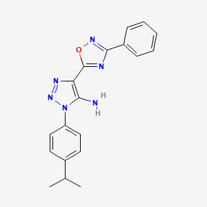 molecular formula C19H18N6O B2653216 1-(4-异丙苯基)-4-(3-苯基-1,2,4-恶二唑-5-基)-1H-1,2,3-三唑-5-胺 CAS No. 892761-39-6