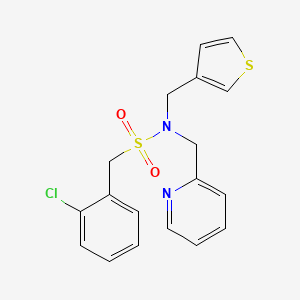 molecular formula C18H17ClN2O2S2 B2653217 1-(2-chlorophenyl)-N-(pyridin-2-ylmethyl)-N-(thiophen-3-ylmethyl)methanesulfonamide CAS No. 1235043-22-7