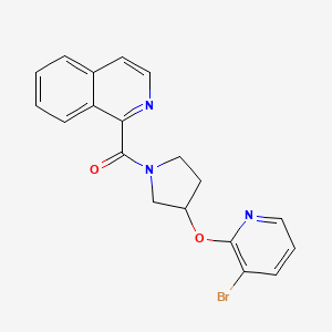 molecular formula C19H16BrN3O2 B2653218 (3-((3-Bromopyridin-2-yl)oxy)pyrrolidin-1-yl)(isoquinolin-1-yl)methanone CAS No. 1904219-21-1