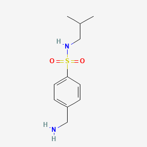 molecular formula C11H18N2O2S B2653219 4-(aminomethyl)-N-(2-methylpropyl)benzene-1-sulfonamide CAS No. 893761-94-9