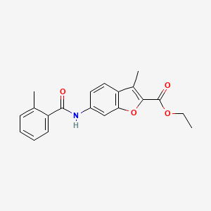 molecular formula C20H19NO4 B2653222 Ethyl 3-methyl-6-(2-methylbenzamido)benzofuran-2-carboxylate CAS No. 923151-28-4