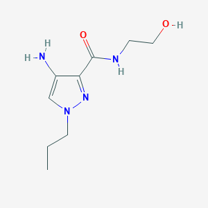 molecular formula C9H16N4O2 B2653226 4-Amino-N-(2-hydroxyethyl)-1-propyl-1H-pyrazole-3-carboxamide CAS No. 2101195-58-6