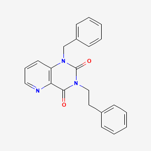 molecular formula C22H19N3O2 B2653231 1-benzyl-3-phenethylpyrido[3,2-d]pyrimidine-2,4(1H,3H)-dione CAS No. 921871-39-8