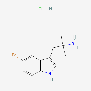 molecular formula C12H16BrClN2 B2653232 1-(5-溴-1H-吲哚-3-基)-2-甲基丙烷-2-胺；盐酸盐 CAS No. 2253632-21-0