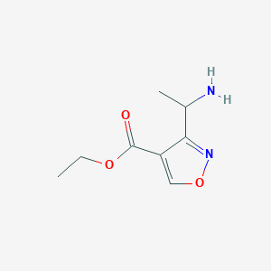 molecular formula C8H12N2O3 B2653234 Ethyl 3-(1-aminoethyl)-1,2-oxazole-4-carboxylate CAS No. 2107545-81-1
