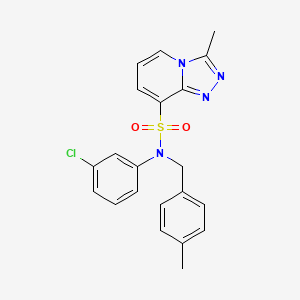 molecular formula C21H19ClN4O2S B2653241 1-[(1,3-diphenyl-1H-pyrazol-4-yl)carbonyl]-4-(2-oxo-2-pyrrolidin-1-ylethyl)piperidine CAS No. 1251606-30-0