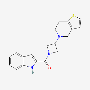 molecular formula C19H19N3OS B2653242 (3-(6,7-二氢噻吩并[3,2-c]吡啶-5(4H)-基)氮杂环丁-1-基)(1H-吲哚-2-基)甲苯酮 CAS No. 2034265-60-4