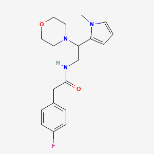 molecular formula C19H24FN3O2 B2653244 2-(4-fluorophenyl)-N-(2-(1-methyl-1H-pyrrol-2-yl)-2-morpholinoethyl)acetamide CAS No. 1049363-98-5