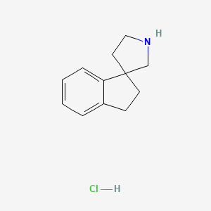 molecular formula C12H16ClN B2653245 2,3-二氢螺[茚满-1,3'-吡咯烷]盐酸盐 CAS No. 81962-05-2