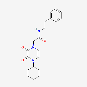 molecular formula C20H25N3O3 B2653246 2-(4-Cyclohexyl-2,3-dioxopyrazin-1-yl)-N-(2-phenylethyl)acetamide CAS No. 2379996-18-4