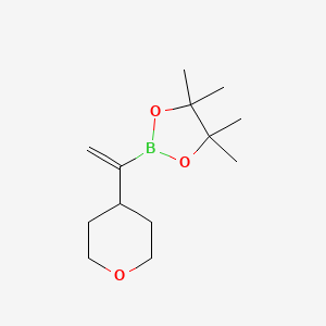 molecular formula C13H23BO3 B2653258 4,4,5,5-四甲基-2-(1-(四氢-2H-吡喃-4-基)乙烯基)-1,3,2-二氧杂硼环丁烷 CAS No. 1202245-67-7