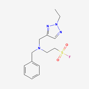 molecular formula C14H19FN4O2S B2653268 2-[Benzyl-[(2-ethyltriazol-4-yl)methyl]amino]ethanesulfonyl fluoride CAS No. 2411293-77-9