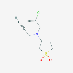 molecular formula C10H14ClNO2S B2653274 3-[(2-Chloroprop-2-en-1-yl)(prop-2-yn-1-yl)amino]-1lambda6-thiolane-1,1-dione CAS No. 1428108-26-2
