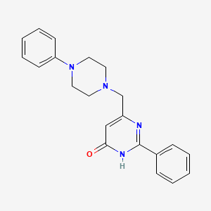 molecular formula C21H22N4O B2653275 2-phenyl-6-[(4-phenylpiperazino)methyl]-4(3H)-pyrimidinone CAS No. 1286492-39-4