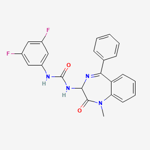 molecular formula C23H18F2N4O2 B2653276 1-(3,5-difluorophenyl)-3-(1-methyl-2-oxo-5-phenyl-2,3-dihydro-1H-1,4-benzodiazepin-3-yl)urea CAS No. 1796893-17-8