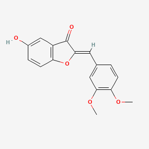molecular formula C17H14O5 B2653277 (Z)-2-(3,4-dimethoxybenzylidene)-5-hydroxybenzofuran-3(2H)-one CAS No. 1311272-24-8