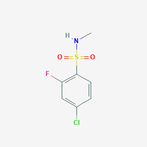 molecular formula C7H7ClFNO2S B2653287 4-chloro-2-fluoro-N-methylbenzene-1-sulfonamide CAS No. 1089634-90-1