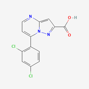molecular formula C13H7Cl2N3O2 B2653292 7-(2,4-Dichlorophenyl)pyrazolo[1,5-a]pyrimidine-2-carboxylic acid CAS No. 1245823-13-5