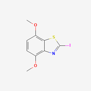 molecular formula C9H8INO2S B2653293 2-碘-4,7-二甲氧基-1,3-苯并噻唑 CAS No. 1188078-68-3