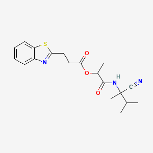 molecular formula C19H23N3O3S B2653302 1-[(1-Cyano-1,2-dimethylpropyl)carbamoyl]ethyl 3-(1,3-benzothiazol-2-yl)propanoate CAS No. 1209539-75-2