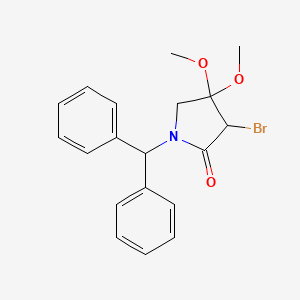 molecular formula C19H20BrNO3 B2653304 3-溴-1-(二苯甲基)-4,4-二甲氧基吡咯烷-2-酮 CAS No. 459869-30-8