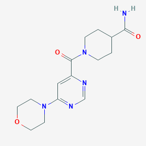 molecular formula C15H21N5O3 B2653309 1-(6-吗啉代嘧啶-4-羰基)哌啶-4-甲酰胺 CAS No. 1904062-48-1