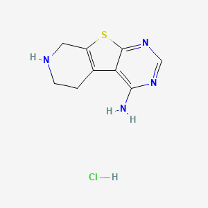 molecular formula C9H11ClN4S B2653313 8-Thia-4,6,11-triazatricyclo[7.4.0.0^{2,7}]trideca-1(9),2,4,6-tetraen-3-amine hydrochloride CAS No. 1052550-82-9