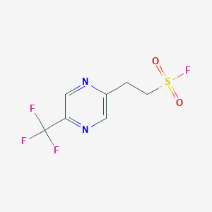 molecular formula C7H6F4N2O2S B2653316 2-[5-(三氟甲基)吡嗪-2-基]乙烷磺酰氟 CAS No. 2490402-69-0