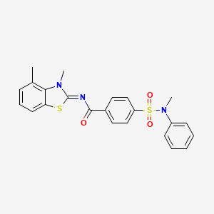 N-(3,4-dimethyl-1,3-benzothiazol-2-ylidene)-4-[methyl(phenyl)sulfamoyl]benzamide
