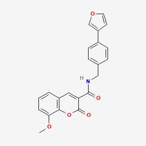 molecular formula C22H17NO5 B2653335 N-(4-(furan-3-yl)benzyl)-8-methoxy-2-oxo-2H-chromene-3-carboxamide CAS No. 2034351-01-2