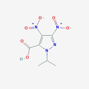 molecular formula C7H8N4O6 B2653339 3,4-dinitro-1-(propan-2-yl)-1H-pyrazole-5-carboxylic acid CAS No. 1798775-80-0