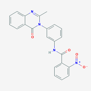 molecular formula C22H16N4O4 B2653340 N-[3-(2-methyl-4-oxoquinazolin-3-yl)phenyl]-2-nitrobenzamide CAS No. 898420-16-1