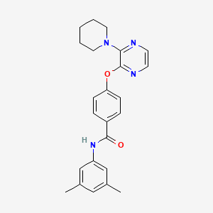 molecular formula C24H26N4O2 B2653341 N-(3,5-二甲苯基)-4-{[3-(哌啶-1-基)吡嗪-2-基]氧基}苯甲酰胺 CAS No. 1115979-64-0
