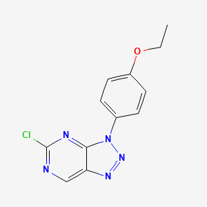molecular formula C12H10ClN5O B2653346 5-chloro-3-(4-ethoxyphenyl)-3H-[1,2,3]triazolo[4,5-d]pyrimidine CAS No. 1627180-59-9