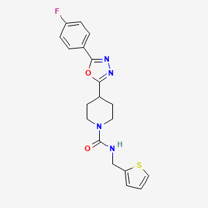 molecular formula C19H19FN4O2S B2653347 4-(5-(4-氟苯基)-1,3,4-恶二唑-2-基)-N-(噻吩-2-基甲基)哌啶-1-甲酰胺 CAS No. 1351586-30-5