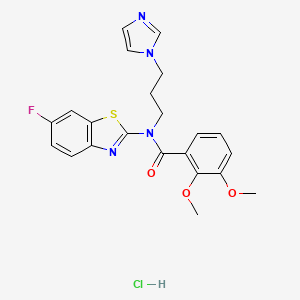 molecular formula C22H22ClFN4O3S B2653351 盐酸N-(3-(1H-咪唑-1-基)丙基)-N-(6-氟苯并[d]噻唑-2-基)-2,3-二甲氧基苯甲酰胺 CAS No. 1216441-27-8